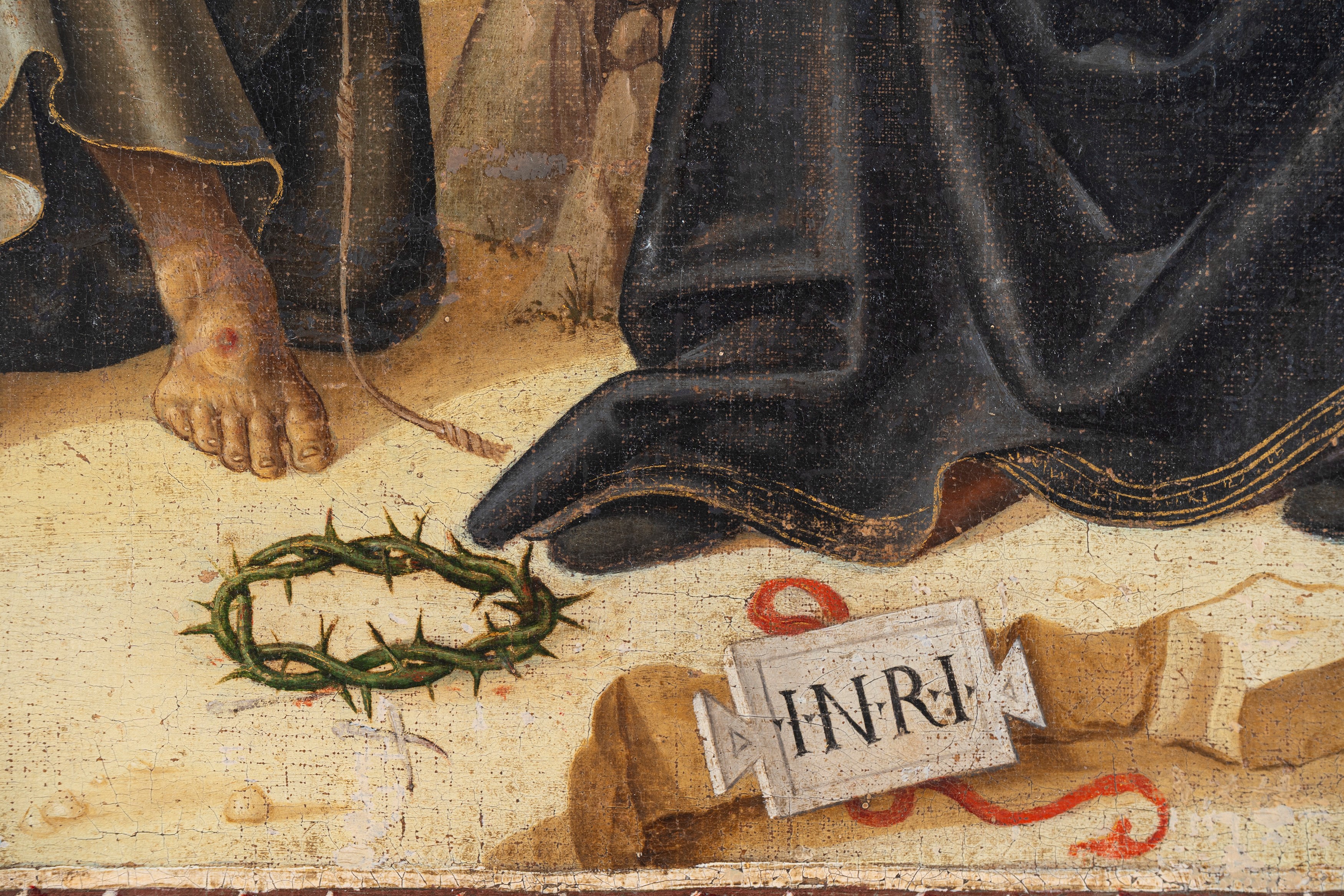 Giovanni Francesco Crivelli (attivo nel Cinquecento) - Compianto su Cristo morto, olio su tela di...
