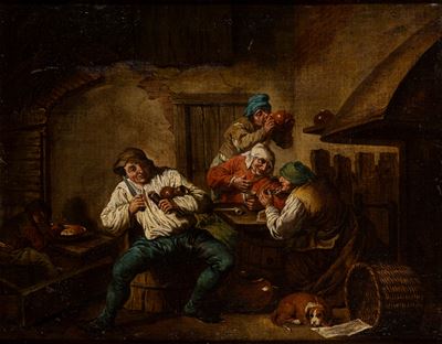 Scena di osteria, olio su tela
