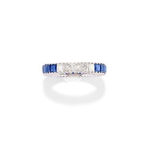 Anello con zaffiri e diamanti 