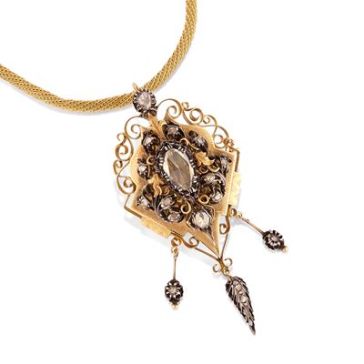 Collana con Pendente-spilla Reliquario