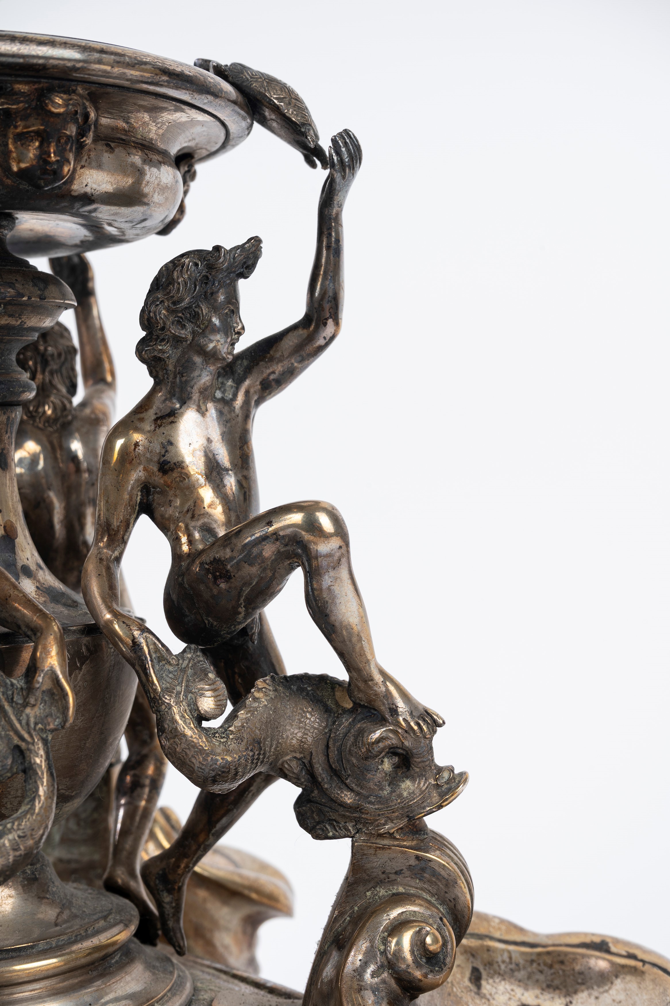 Modellino in Argento della Fontana delle Tartarughe a Roma, Secolo XIX