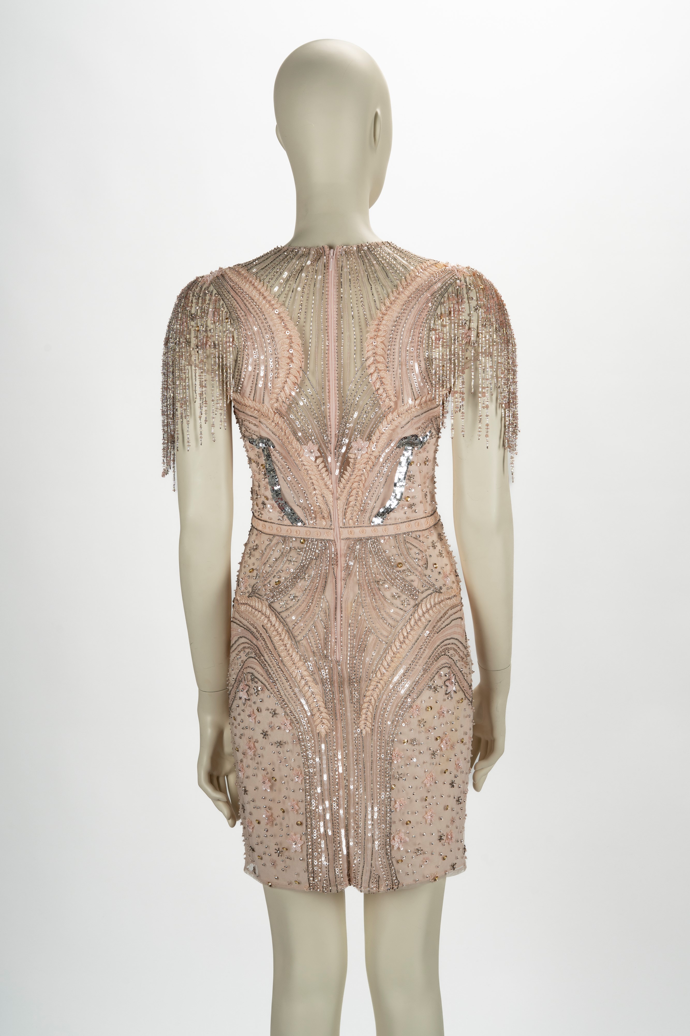 Zuhair Murad - Abito corto da sera in seta e tulle con ricami floreali