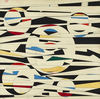 Geometrico, olio su tavola, cm 70x70, 1950