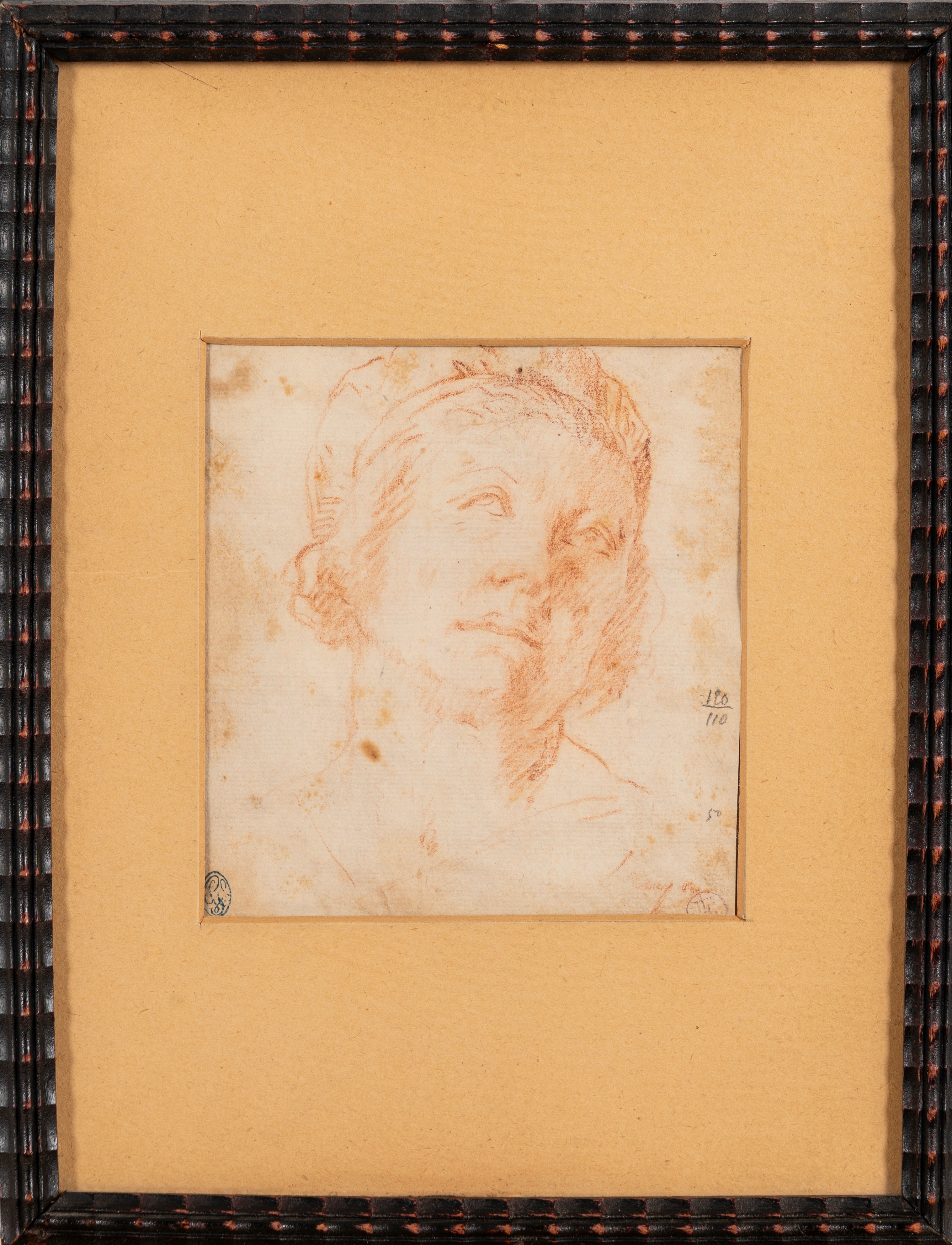 Attribuito Ad Andrea Lanzani (milano 1641 – 1712) - Autore non identificato, Studio di testa viri...
