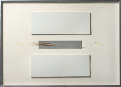 Dal dizionario della produzione, collage e tecnica mista su cartoncino
