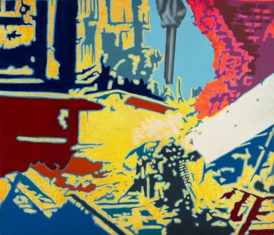 La rivoluzione a Berlino, acrilico su tela