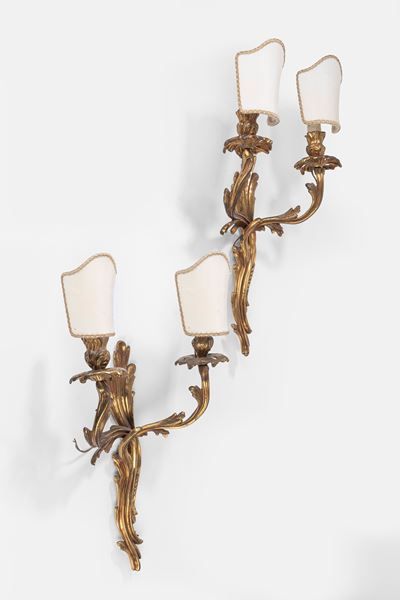 Coppia di Appliques in Bronzo Dorato, Secolo XIX