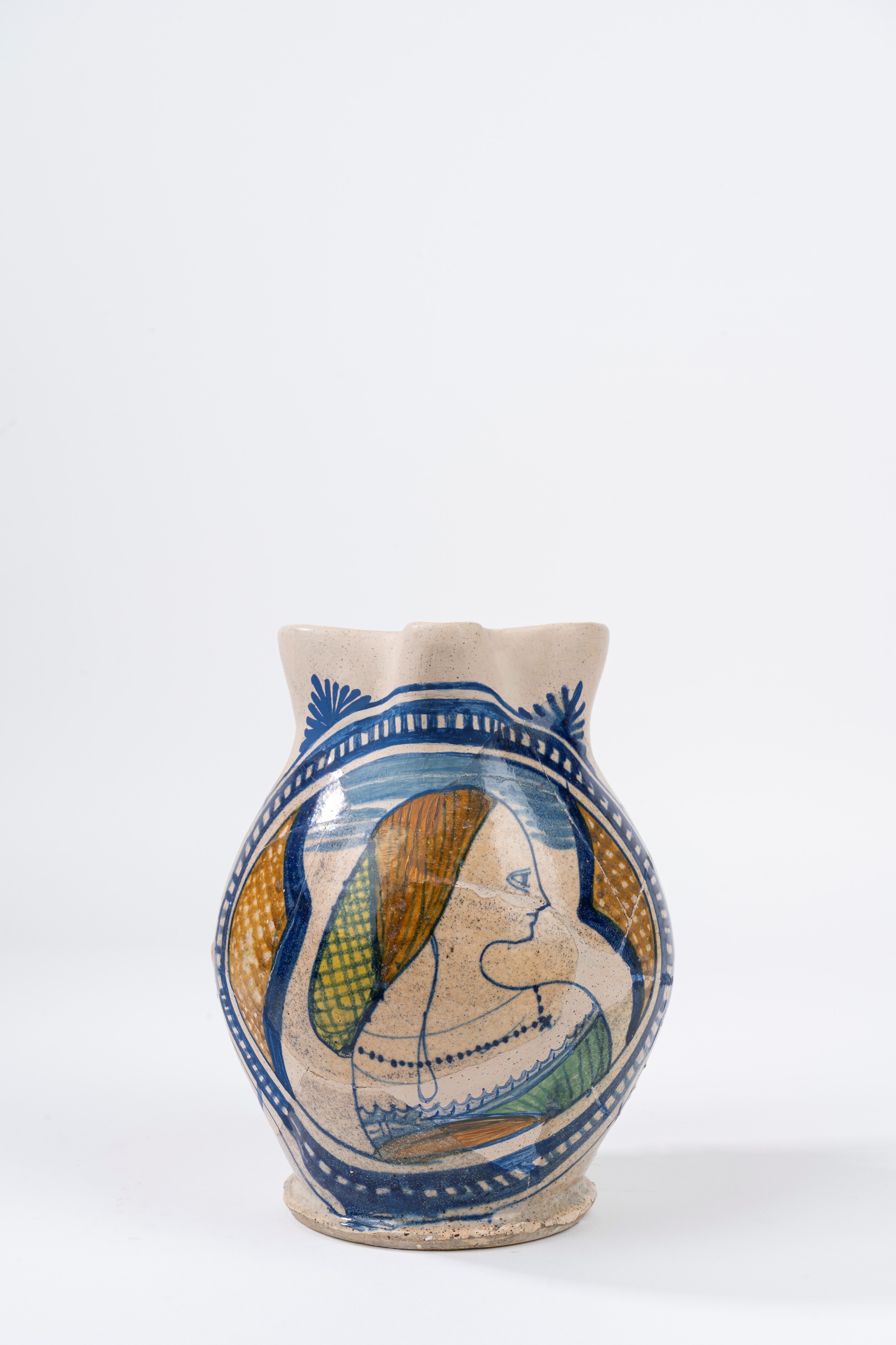 Boccale in Maiolica Policroma, Emilia Romagna, Prima Metà Secolo XVI