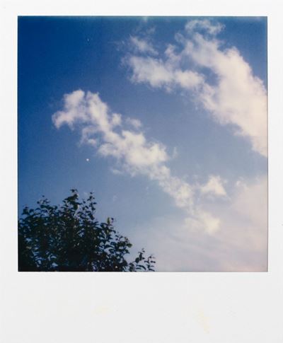 Blue sky with two clouds, Polaroid