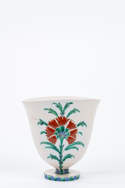 Vaso in Ceramica con Decorazione Stile Iznyk, Icaro Rodi