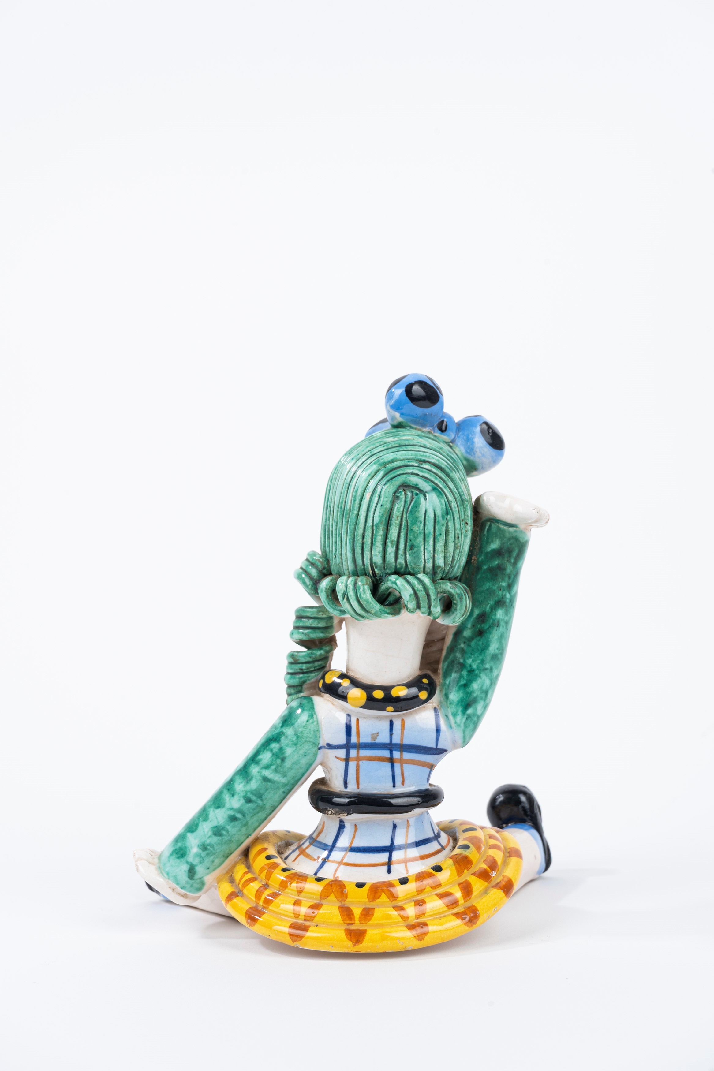 Scultura in Ceramica Policroma Raffigurante Bambina, Probabilmente Deruta, Prima Metà del Secolo ...