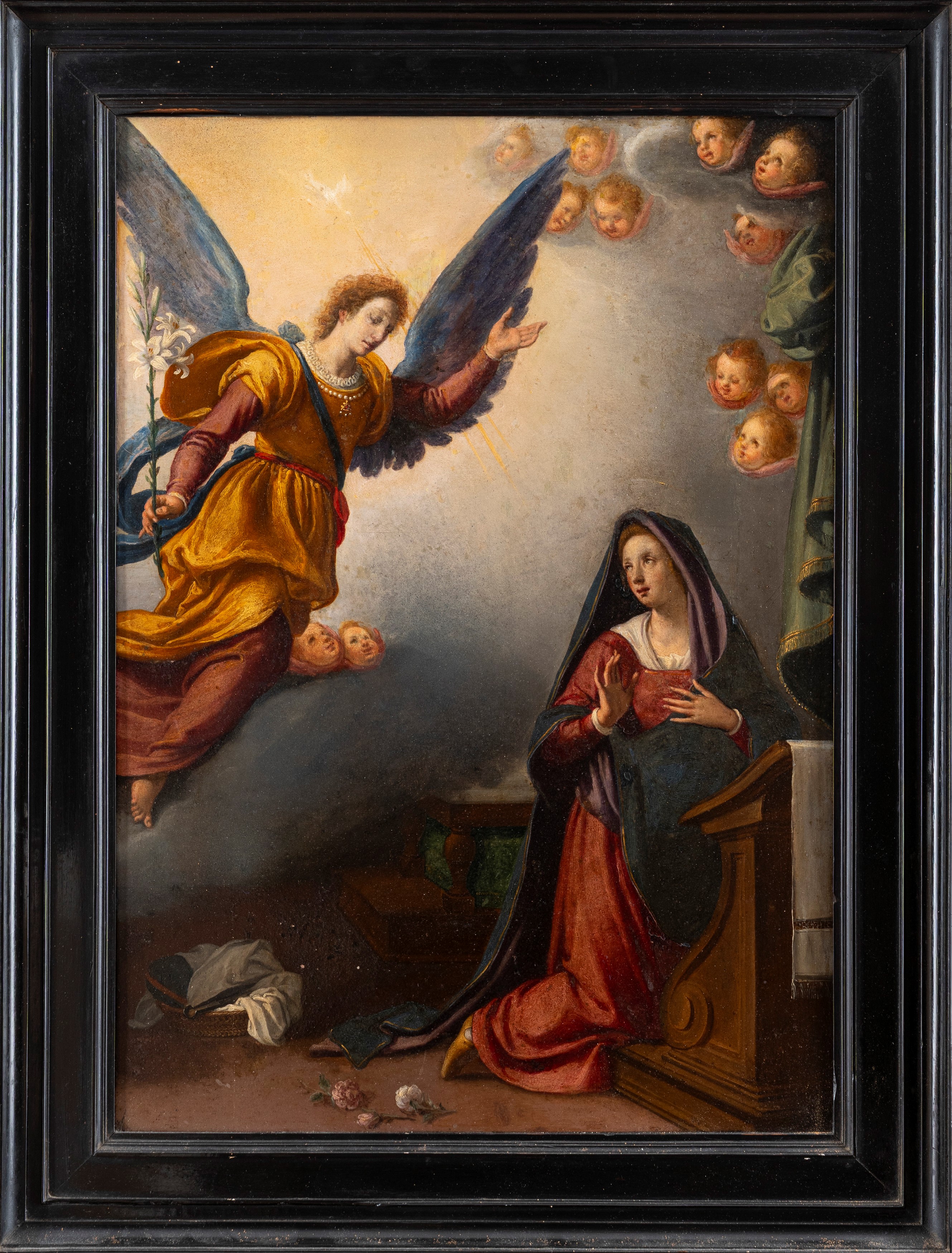 Scuola Toscana, Secolo XVII - Annunciazione, olio su rame
