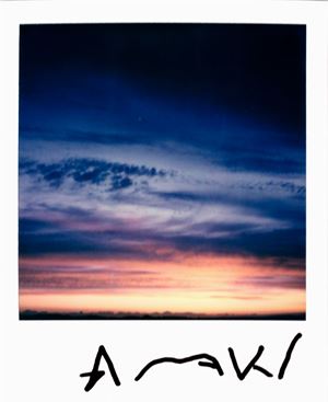 Dark blue and orange sky