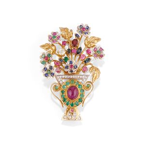 Spilla cestino fiorito