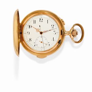 A 18K yellow gold pocket watch, Invicta
