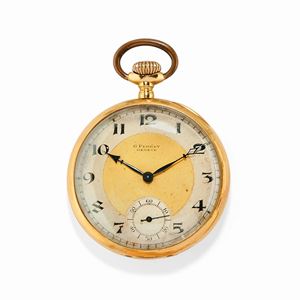 A 18K yellow gold pocket watch, G. Perret, defects