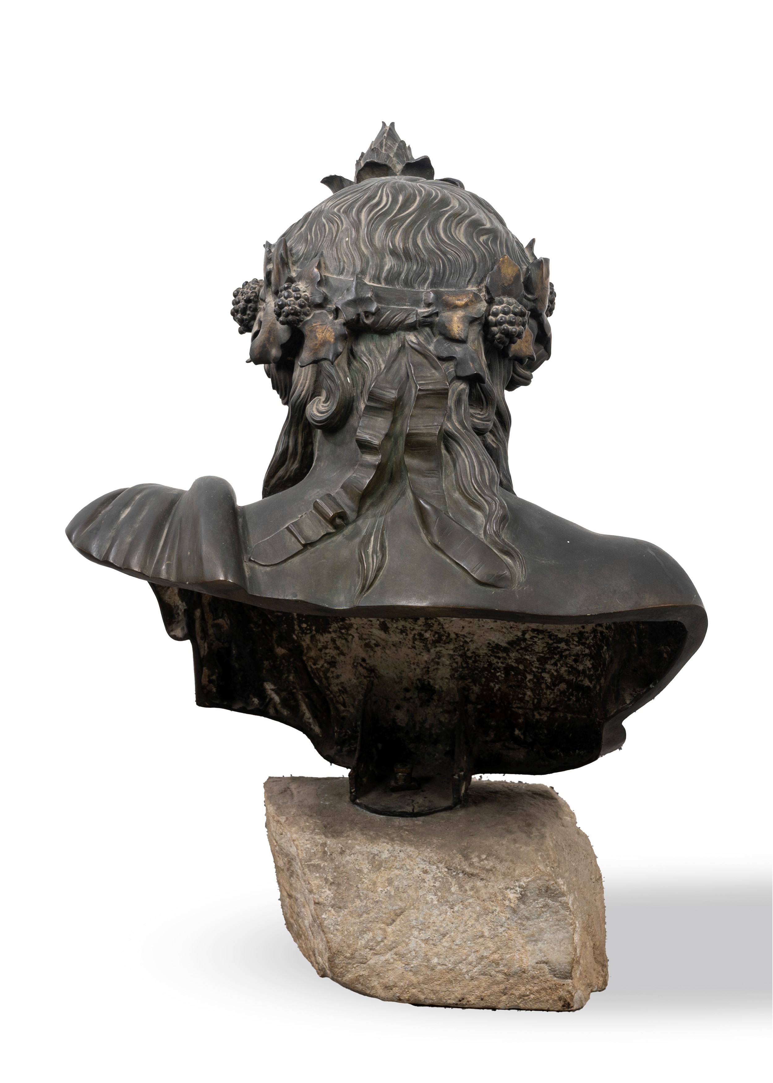 Busto in Bronzo Raffigurante Antinoo Come Dioniso