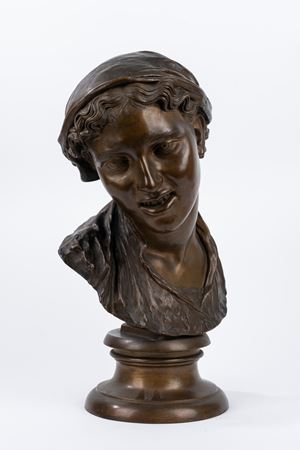 Bust of a young woman with a headscarf (Carmela)