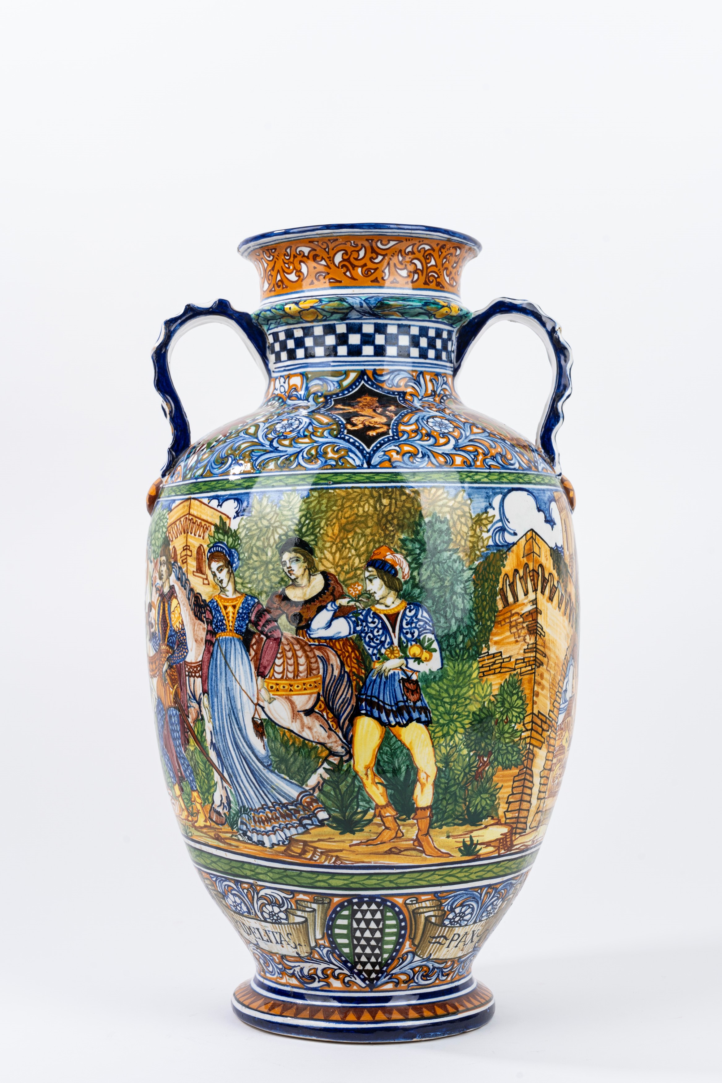 Vaso Istoriato in Maiolica Policroma