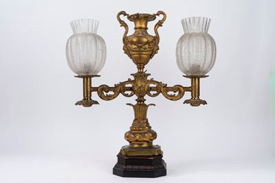 Lampada in Bronzo a Due Lumi, Inizi Secolo XX