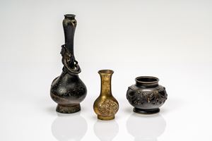 Three bronze vases of different periods, China