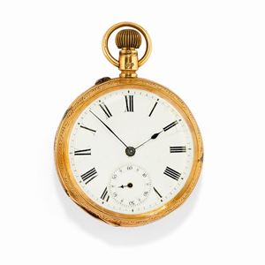 A 18K yellow gold pocket watch