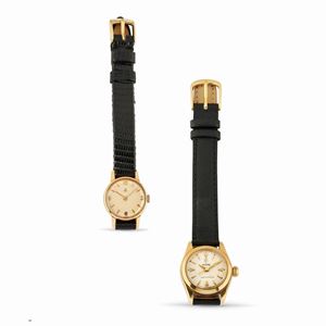 Two 18K yellow gold lady's wristwatches, Ebel and Tudor, defects