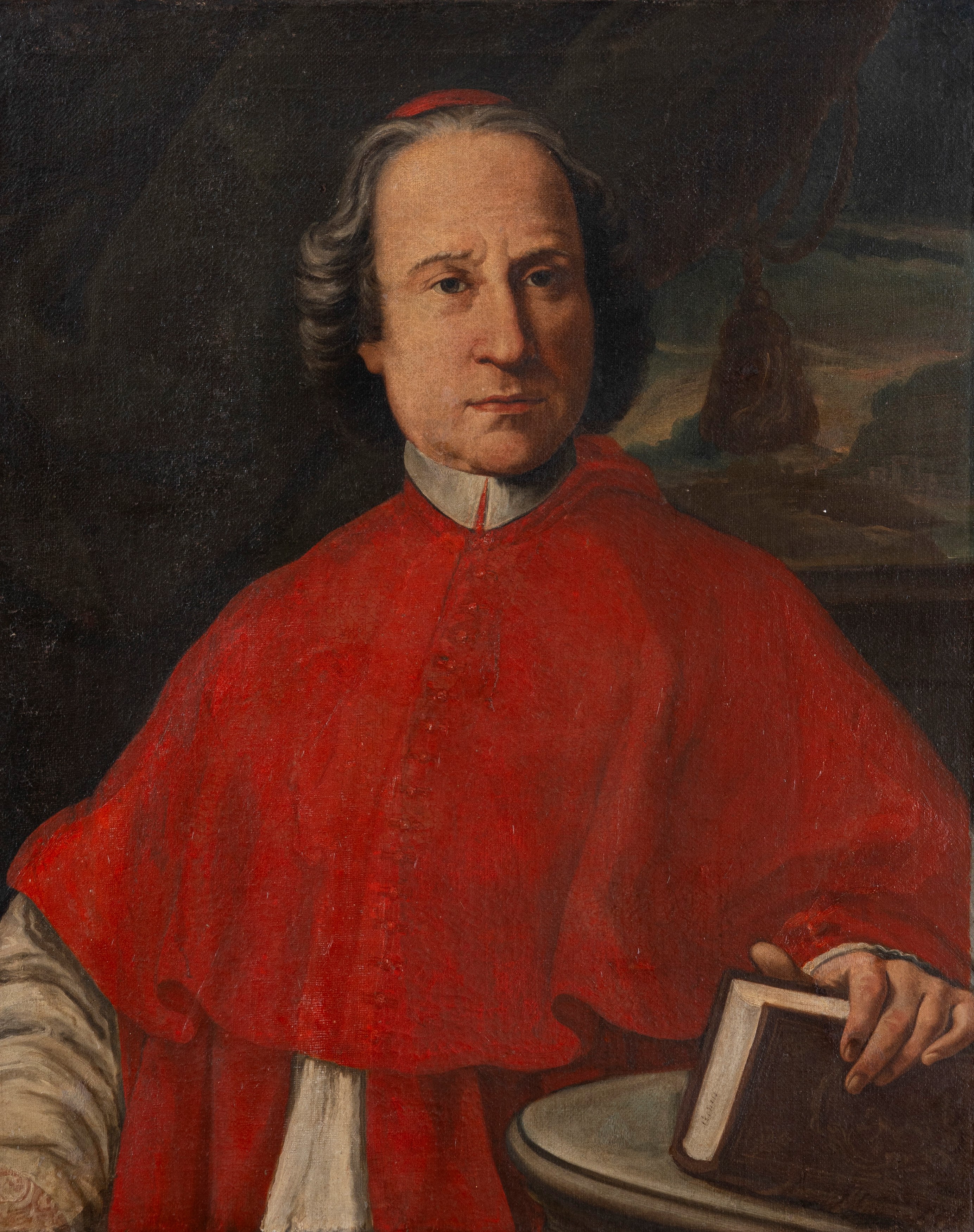 Scuola italiana, secolo XVIII - Portrait of a cardinal with a book in ...