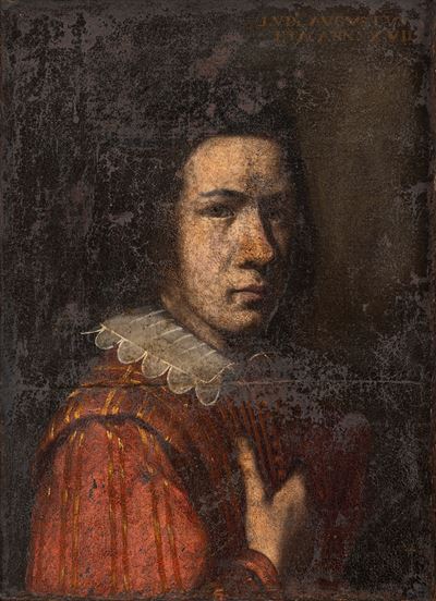Autore anonimo, Ritratto di giovane gentiluomo a mezzo busto, olio su tela