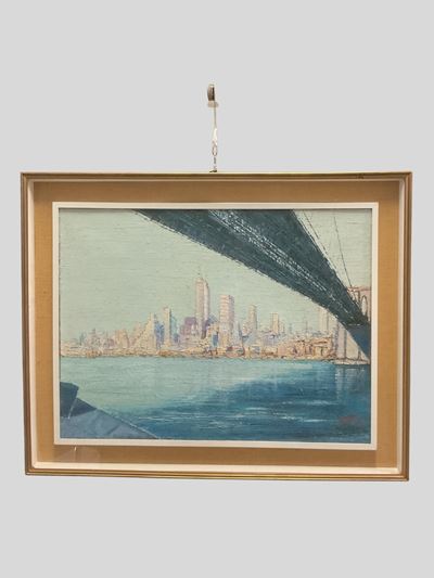 Ponte di Brooklyn, New York, olio su tela, 1971