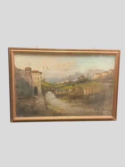 Paesaggio veneto, olio su tela
