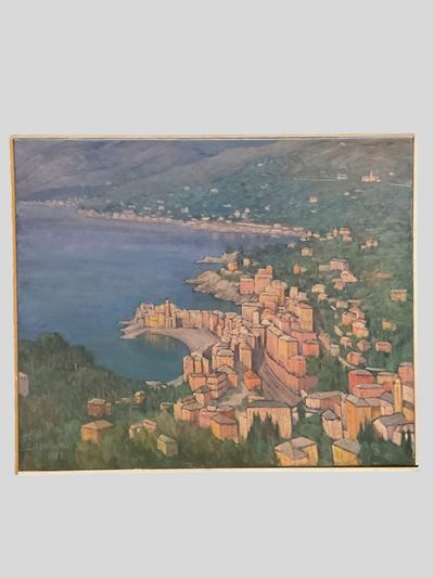 Lattanzi, Costiera ligure, olio su tela (1987)
