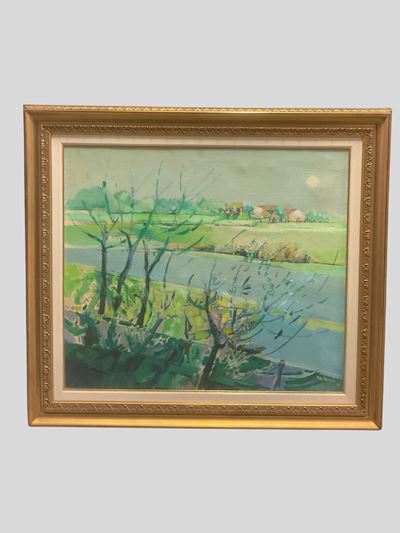 Paesaggio lombardo, olio su tela