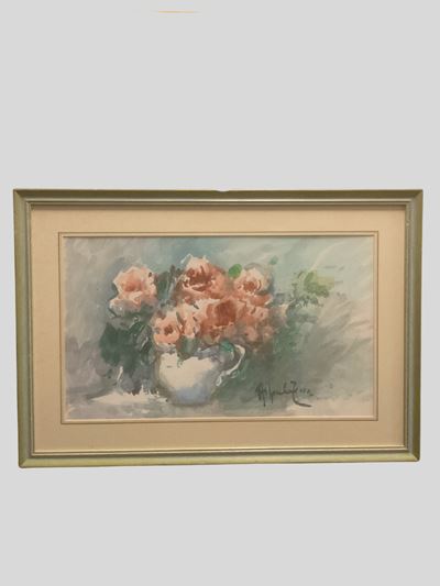 Vaso di fiori, acquerello su carta