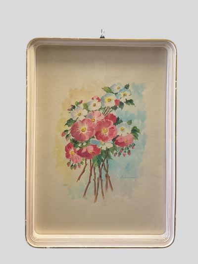 Fiori recisi, acquerello su cartone (secolo XX)