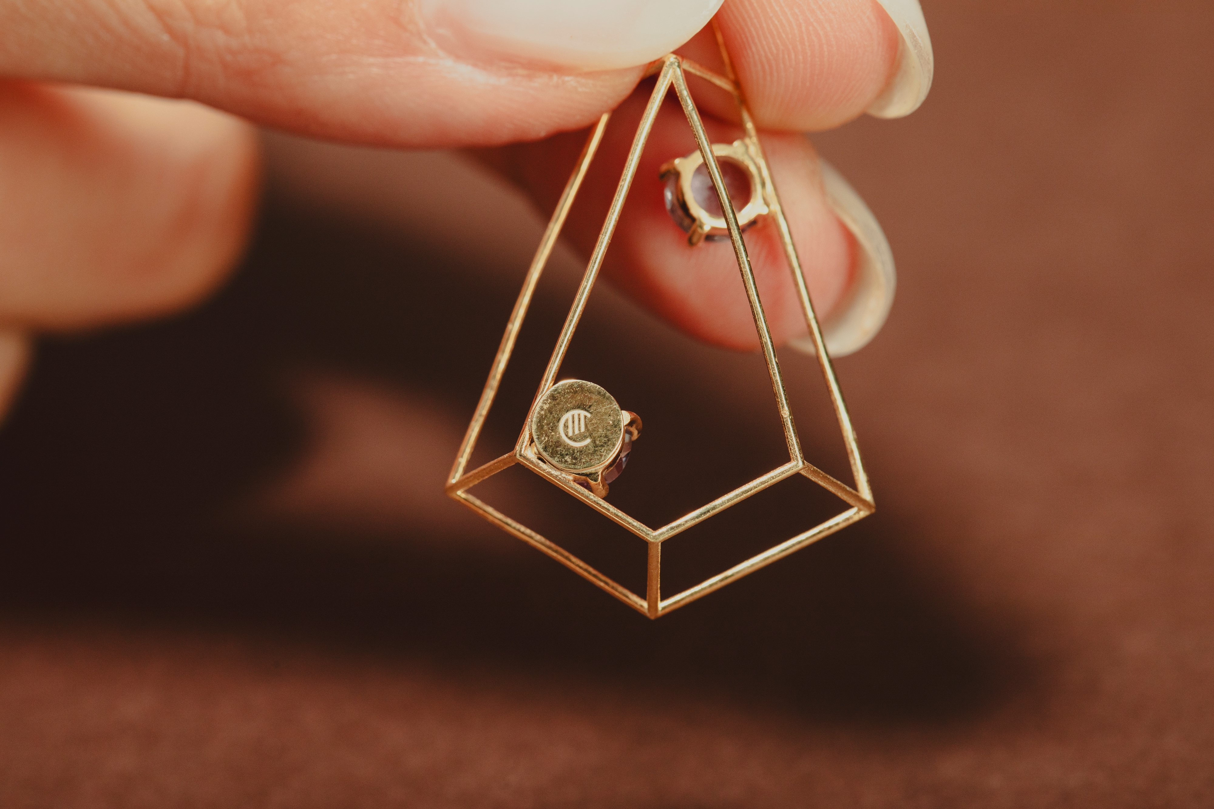 Paio di orecchini Orbite e Prisma