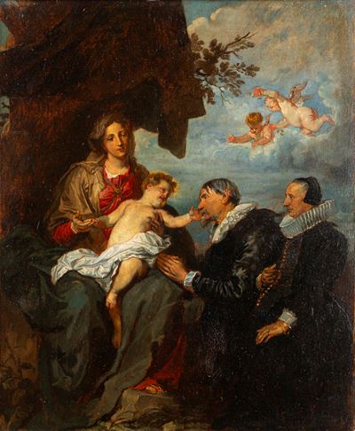 Madonna con Bambino e Committenti