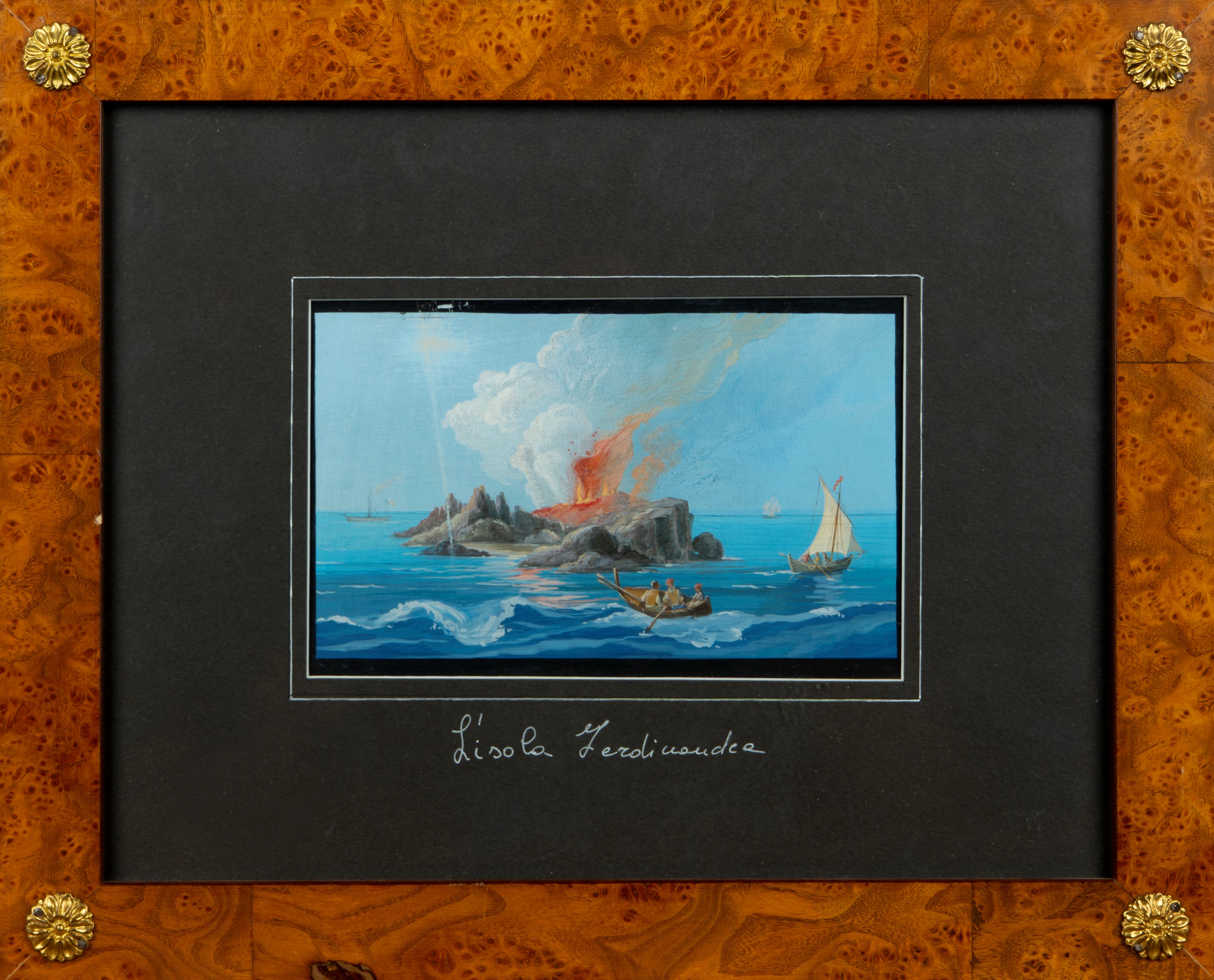 Scuola Napoletana Fine del XIX Secolo - L'isola Ferdinandea