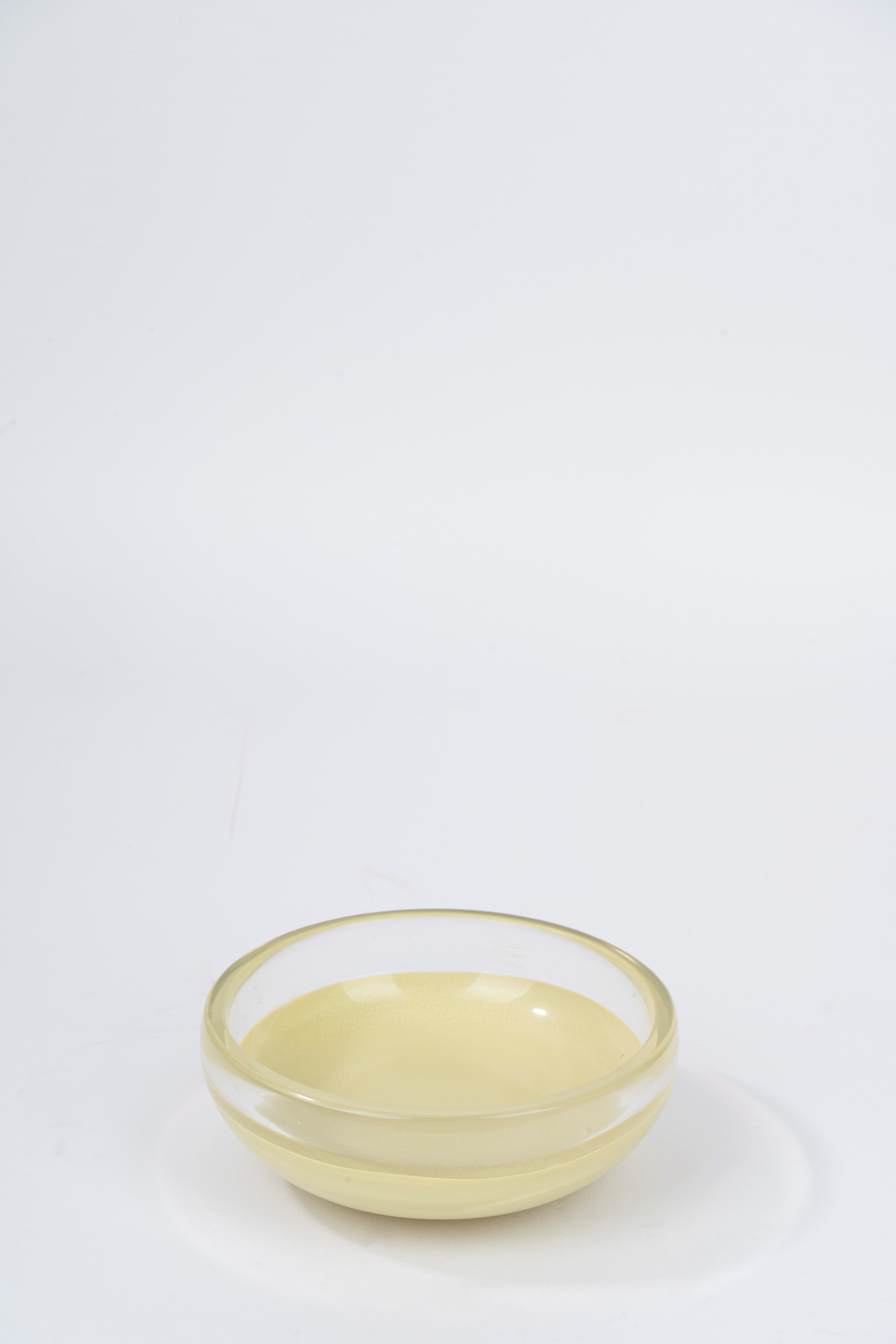 Venini Murano - Posacenere in Vetro Trasparente e Color Crema