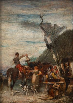 Scena di genere presso un'osteria