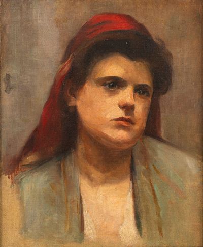 Ritratto di Donna Velata in Rosso