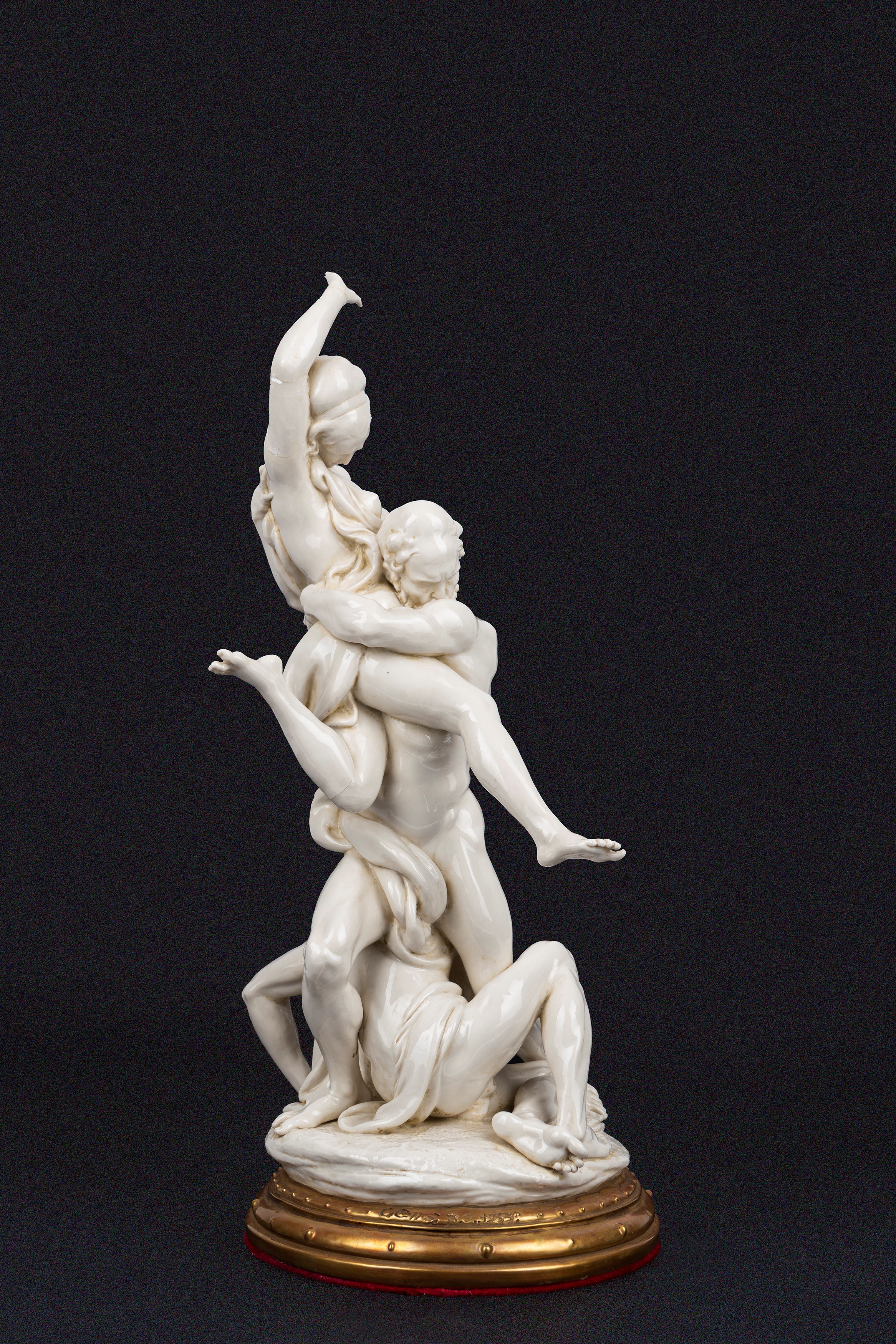 Giuseppe Cappè - Gruppo Scultoreo in Maiolica Bianca di Capodimonte, Raffigurante Ratto delle Sab...