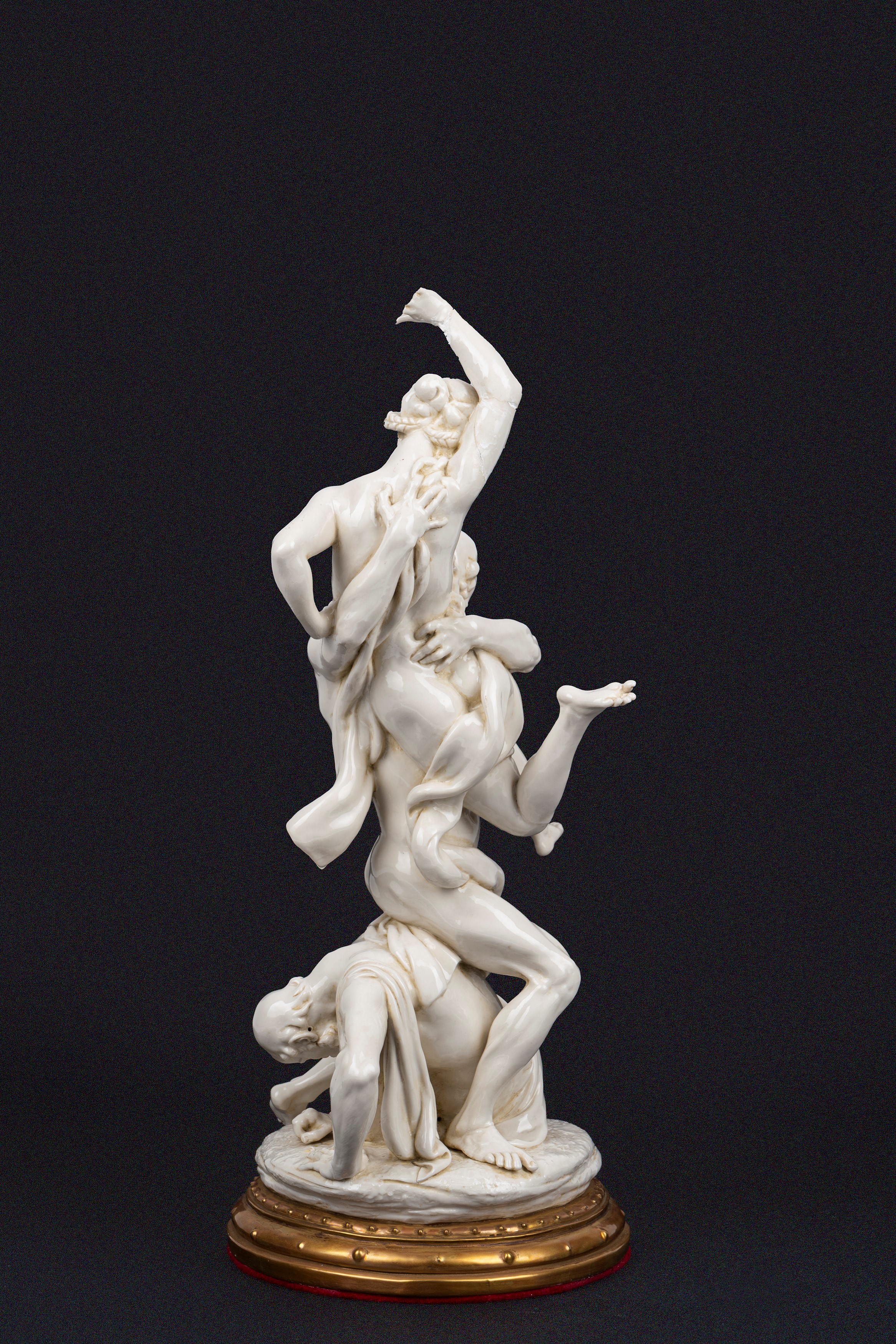 Giuseppe Cappè - Gruppo Scultoreo in Maiolica Bianca di Capodimonte, Raffigurante Ratto delle Sab...