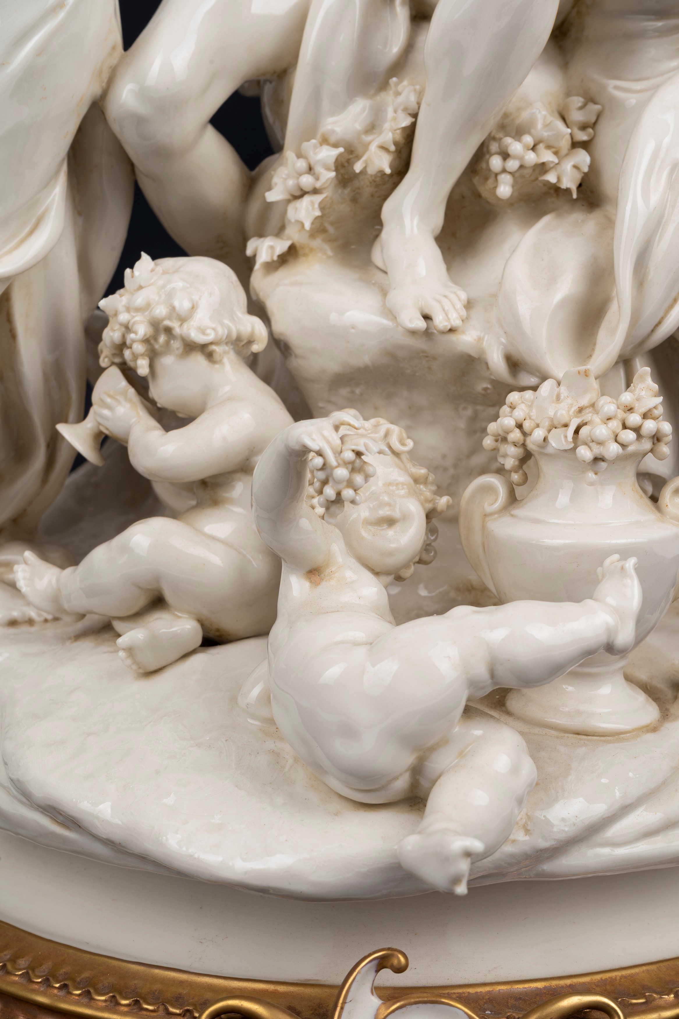 Giuseppe Cappè - Gruppo Scultoreo in Maiolica Bianca di Capodimonte, Raffigurante Baccanale