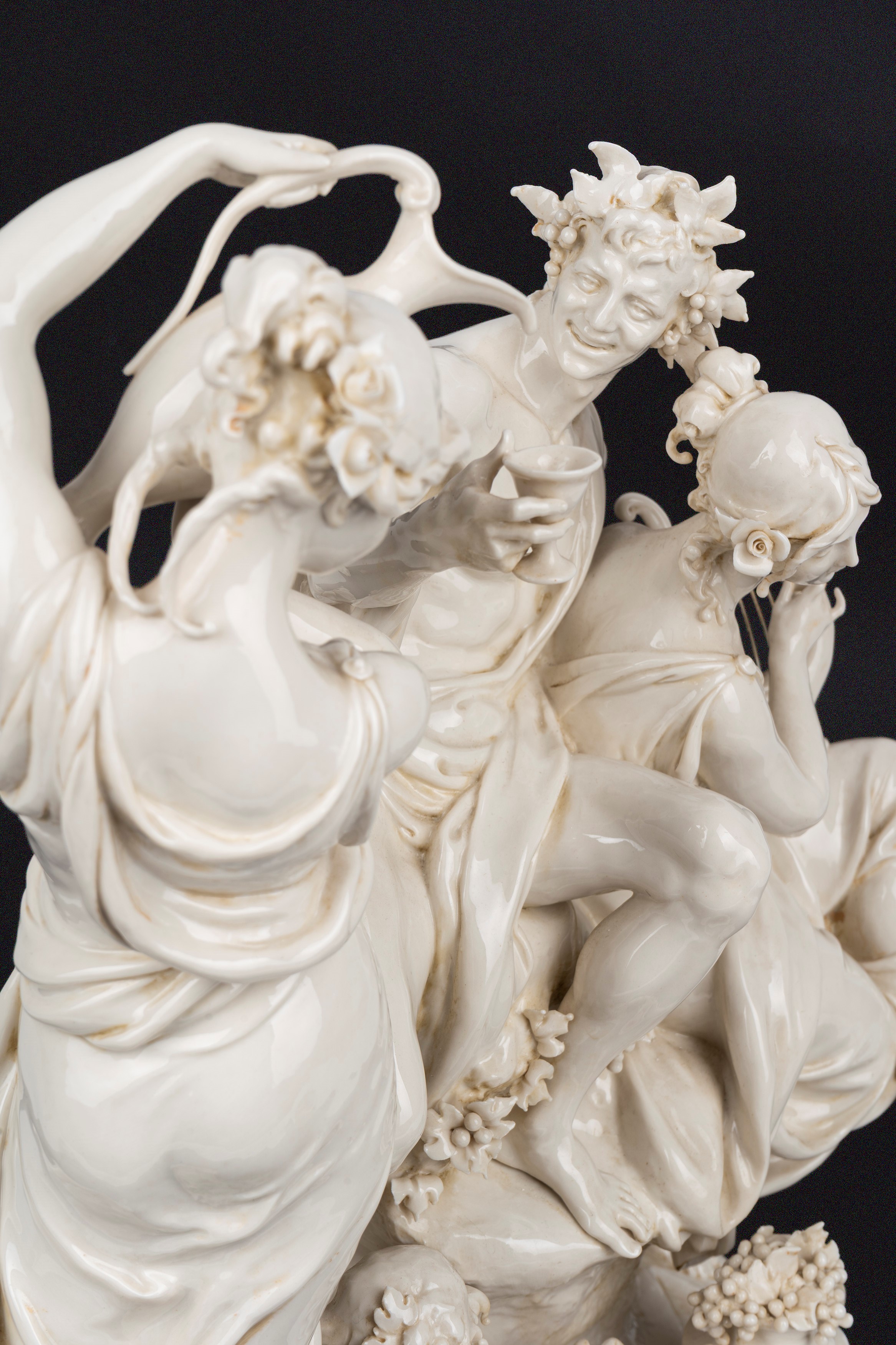 Giuseppe Cappè - Gruppo Scultoreo in Maiolica Bianca di Capodimonte, Raffigurante Baccanale