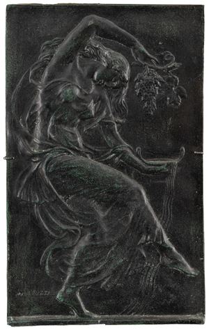 Bassorilievo in bronzo raffigurante baccante