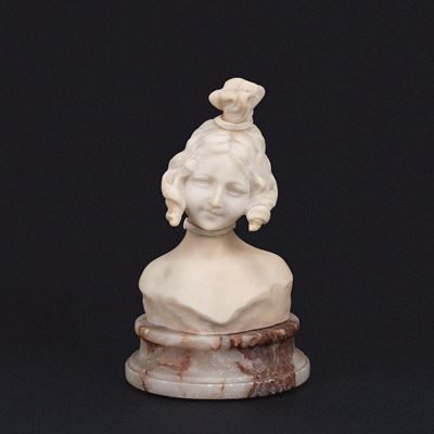 Scultura in Alabastro Raffigurante Busto di Giovinetta