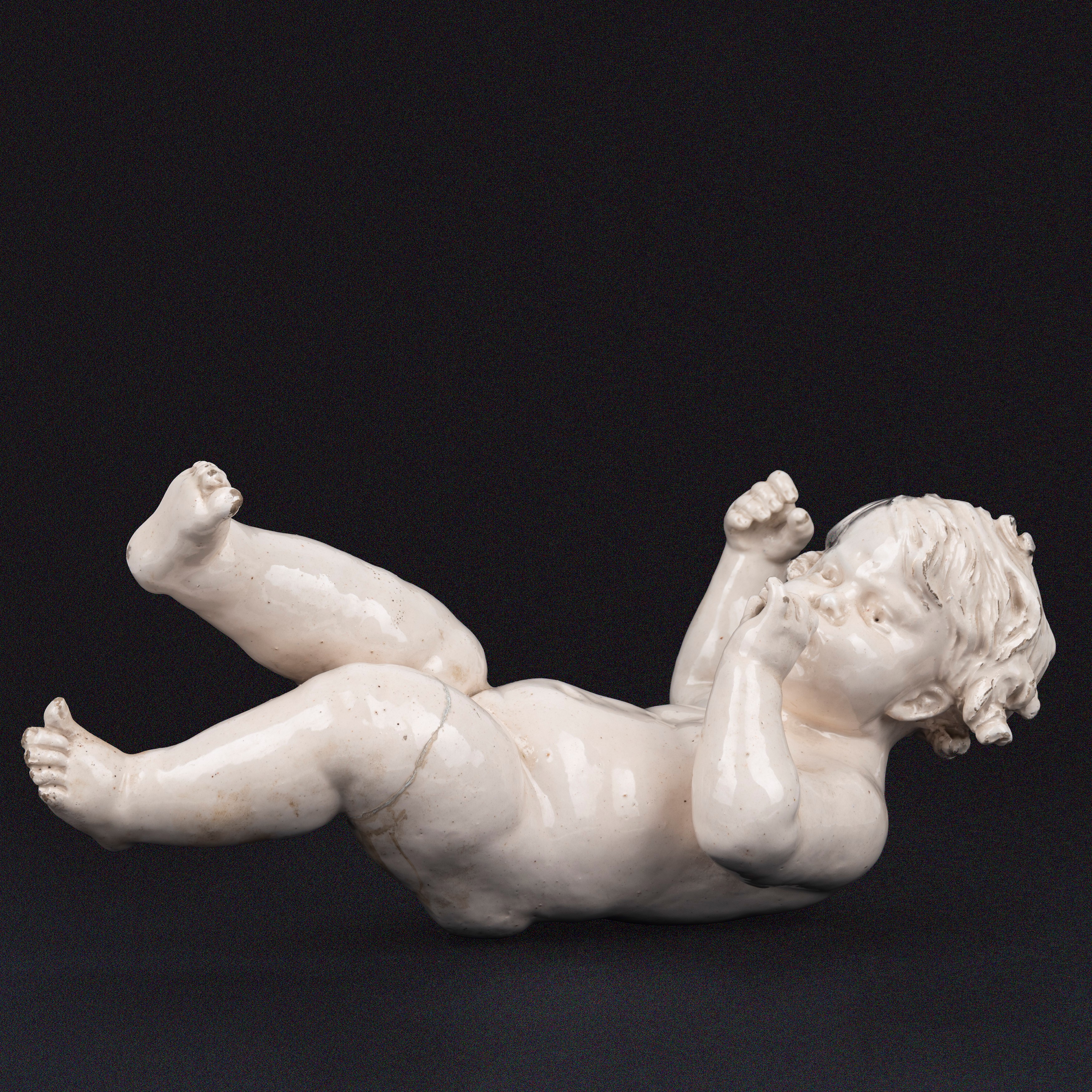 Lotto Composto da Due Sculture in Maiolica Bianca