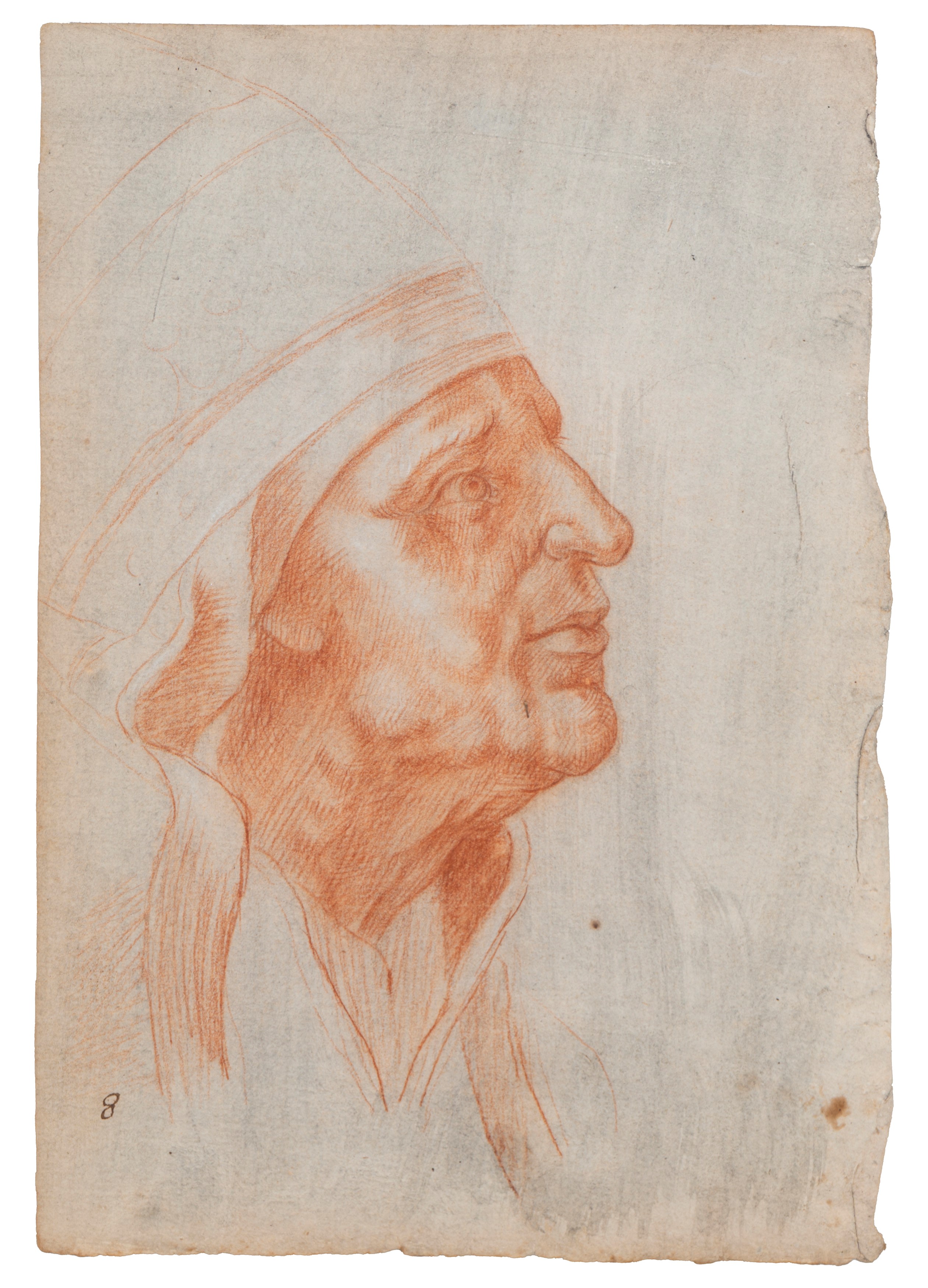 Scuola Italiana, Secolo XIX - Due Studi di Figure (papa e Apostolo)