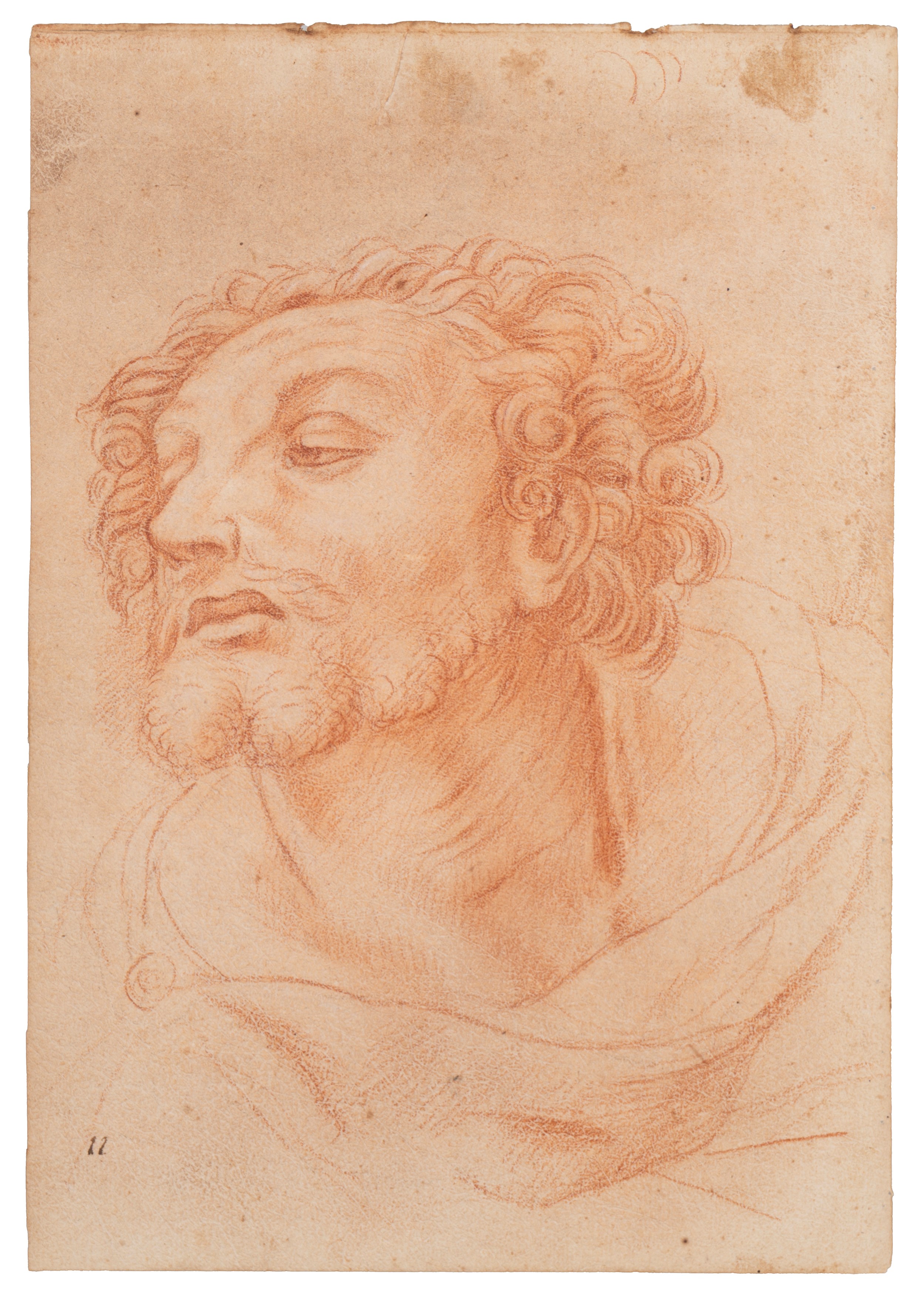 Scuola Italiana, Secolo XIX - Due Studi di Figure (papa e Apostolo)